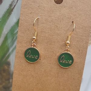 2/$10 green charm earrings